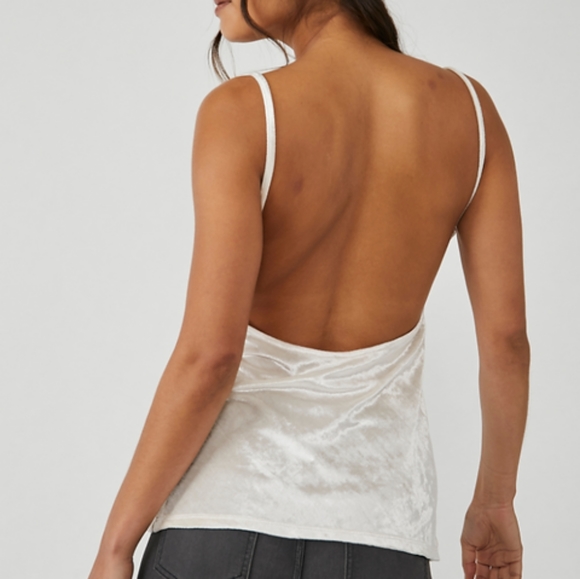 NWT Free People All Night Velvet Camisole Tank Champagne Size Small - Picture 2 of 2